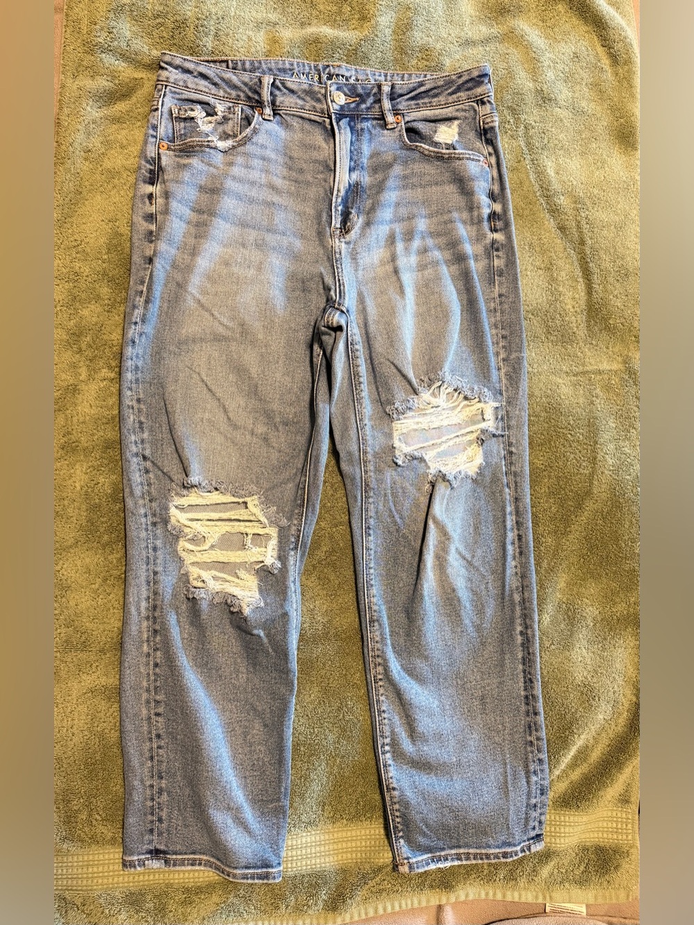 American Eagle Outfitters Light Blue Distressed Boyfriend Jeans